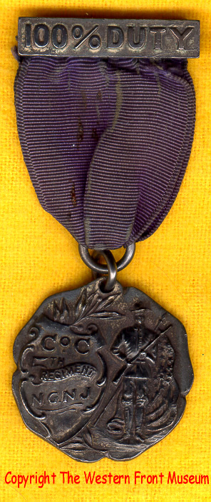 100% Duty Medal for Company C 5Th Regiment NJ National Guard